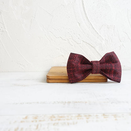 Red Black Suit Linen Dog Bowtie Pet Collar Accessory Puppy Cat Pet Supplies Grooming Tools Dogs Dismountable Ornamental Bow Ties Dogy