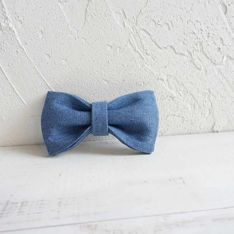 Light Jean Fiber Claw Dog Bowtie Pet Collar Accessory Puppy Cat Pet Supplies Grooming Tools Dogs Dismountable Ornamental Bow Tie Dogy