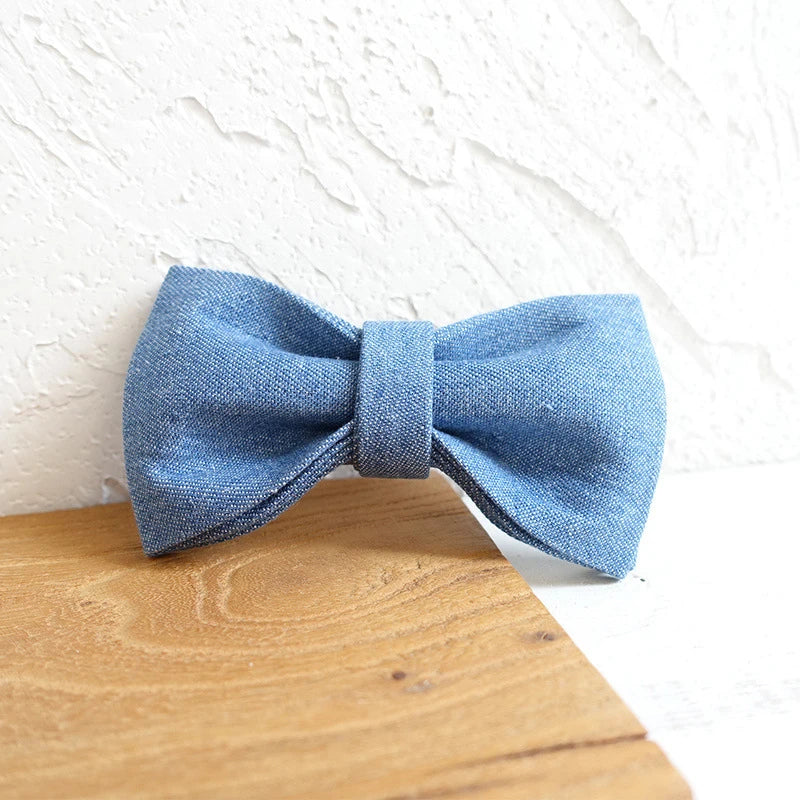 Light Jean Fiber Claw Dog Bowtie Pet Collar Accessory Puppy Cat Pet Supplies Grooming Tools Dogs Dismountable Ornamental Bow Tie Dogy