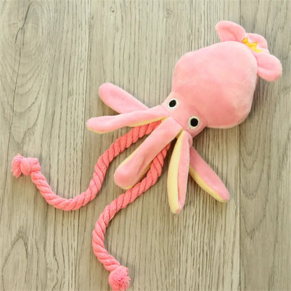 Octopus Stuffed Puppy Dog Chew Rope Toy Squeaker Pet Toys for Small Medium Dogs Cleaning Teeth Pomeranian Cat mascotas Supplies - Dogy