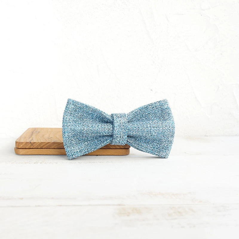 Light Blue Suit Linen Dog Bowtie Pet Collar Accessory Puppy Cat Pet Supplies Grooming Tools Dogs Dismountable Ornamental Bow Tie Dogy