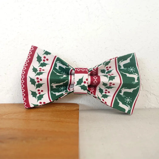 Christmas Deer Mistletoe Dog Bowtie Collar Accessory Puppy Cat Pet Supplies Grooming Tools Dogs Dismountable Ornamental Bow Tie Dogy