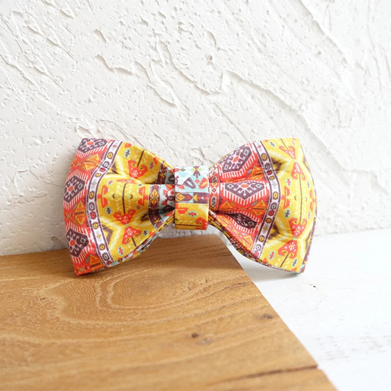 Ethnic Style Dog Bowtie Pets Collar Accessory Puppy Cat Pet Supplies Grooming Tools Dogs Dismountable Ornamental Bow Ties Dogy