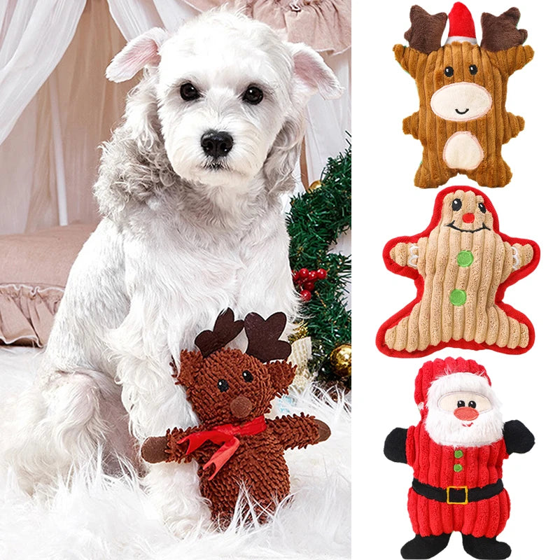 Christmas Cat Dog Squeaky Toys Plush Pet Chew Toy for Small Dogs Chihuahua Puppy Yorkie mascotas Accessories juguetes para perro Dogy