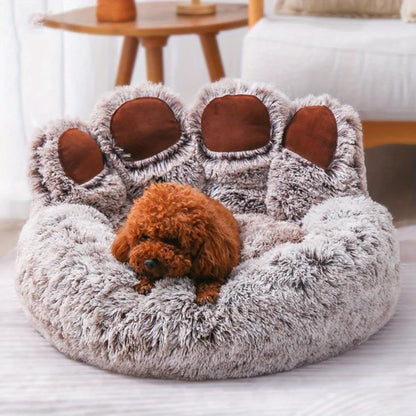 Dog Bed Cat Pet Sofa Cute Bear Paw Shape Comfortable Cozy Pet Sleeping Beds For Small Medium Large Soft Fluffy Cushion Dog Bed - Dogy