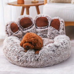 Dog Bed Cat Pet Sofa Cute Bear Paw Shape Comfortable Cozy Pet Sleeping Beds For Small Medium Large Soft Fluffy Cushion Dog Bed - Dogy