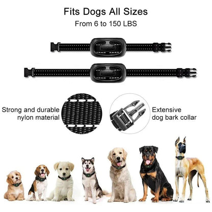 ABQP Anti Bark Dog Collar Rechargeable Anti Barking Device Harmless Waterproof Dog Training Shock Collar Dog Accessories - Dogy