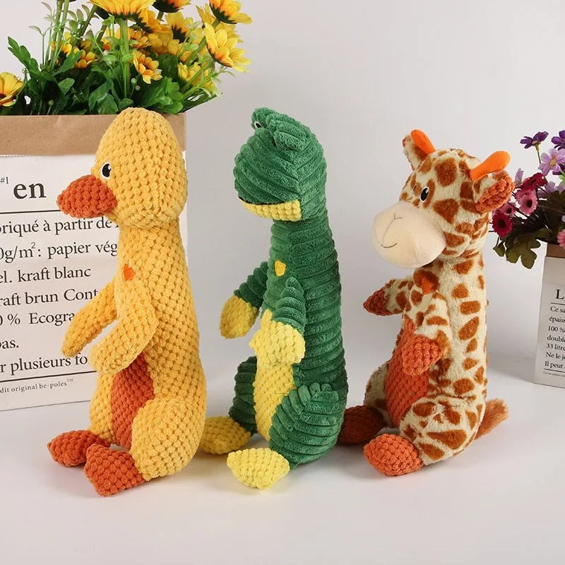 Plush Animals Shape Pet Dog Chew Dinosaur Toys for Dogs Squeaky Small Big Dog Toy Clean Teeth Puppy Supplies juguetes para perro Dogy