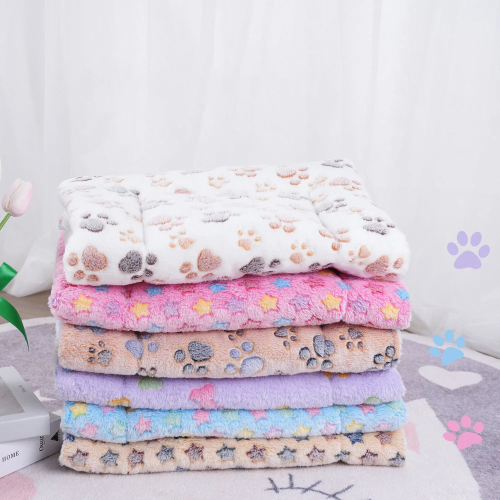 Dogs Bed Flannel Thickened Blanket Cushion Washable Dog Puppy Bed Accessories Medium Pet Large Basket Small Mat Warm Sofa Kennel - Dogy