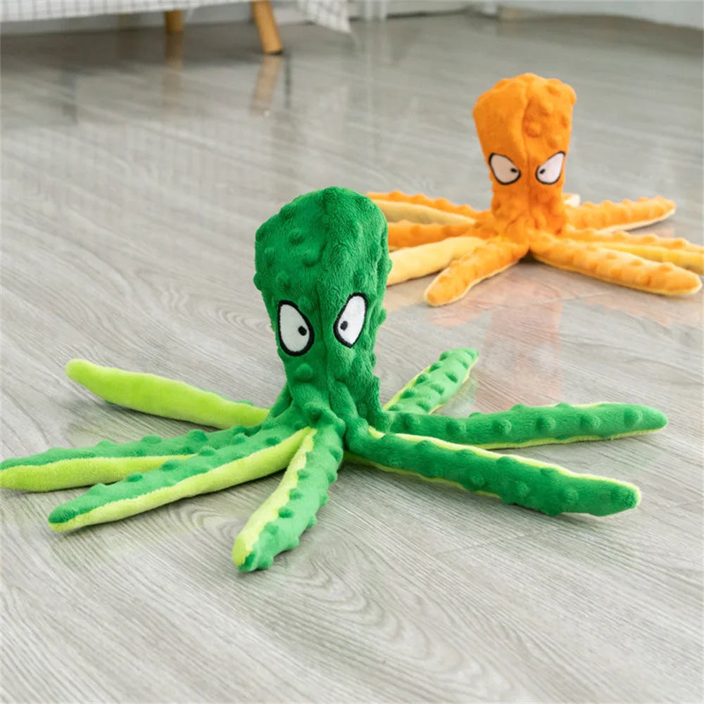 No Stuffed Dog Squeaky Toy Ring Paper Pet Chew Toys for Small Medium Dogs Plush Octopus Puppy Cat Products mascotas Accessories Dogy