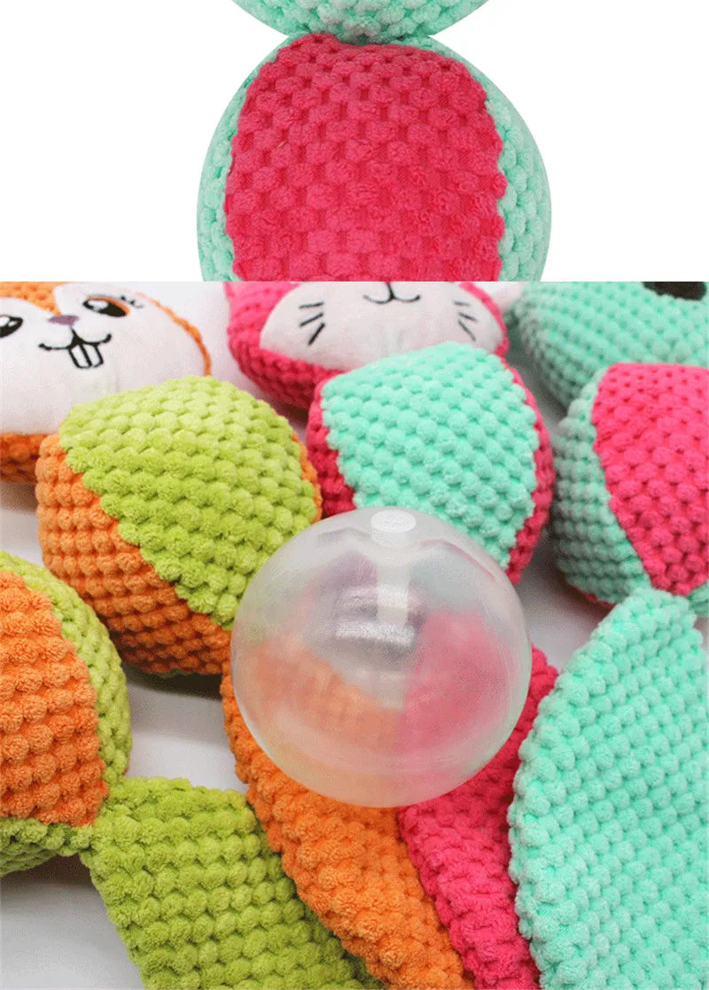 Cute Animal Ball Shape Dog Squeak Toys for Small Dogs Yorkies Bite Resistant Puppy Cat Chew Toy Mascotas Accesorios para perros - Dogy