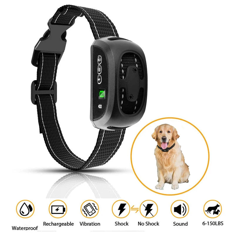 ABQP Anti Bark Dog Collar Rechargeable Anti Barking Device Harmless Waterproof Dog Training Shock Collar Dog Accessories - Dogy