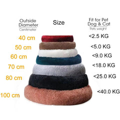 Dog Bed Donut Big Large Round Basket Plush Beds for Dogs Medium Accessories Fluffy Kennel Small Puppy Washable Pets Cat Products - Dogy