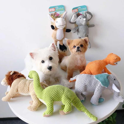 Plush Animals Shape Pet Dog Chew Dinosaur Toys for Dogs Squeaky Small Big Dog Toy Clean Teeth Puppy Supplies juguetes para perro Dogy