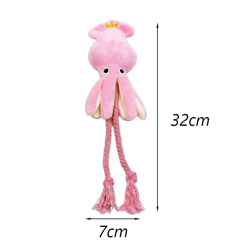 Octopus Stuffed Puppy Dog Chew Rope Toy Squeaker Pet Toys for Small Medium Dogs Cleaning Teeth Pomeranian Cat mascotas Supplies - Dogy