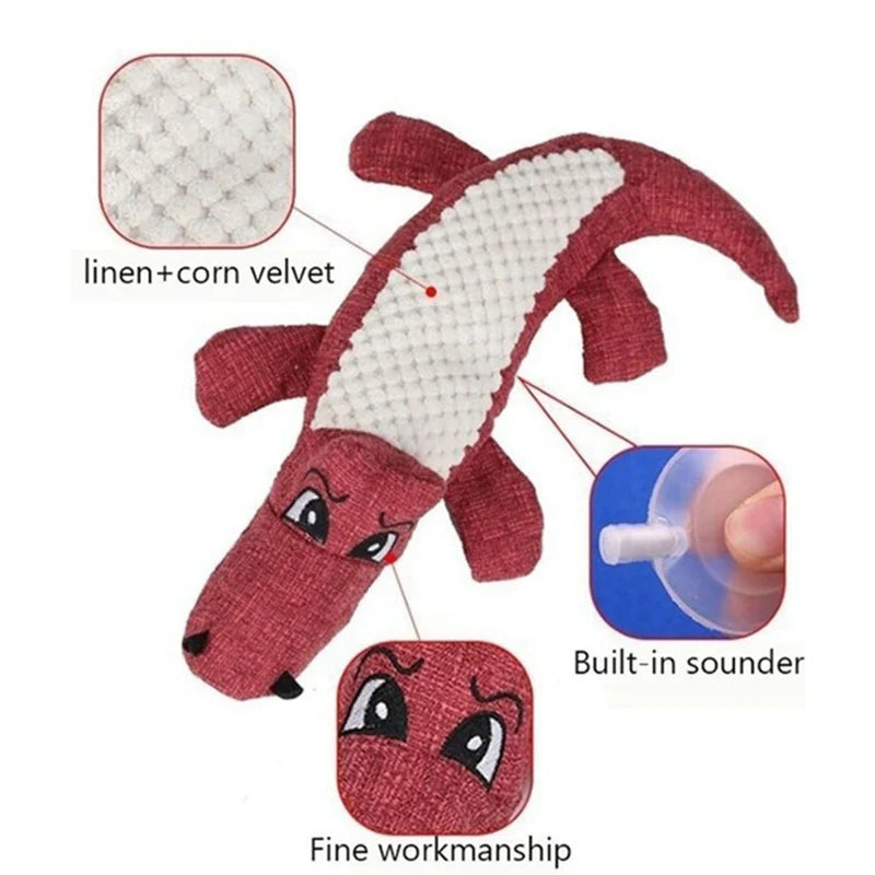 Squeaky Crocodile Puppy Dog Toy for Small Dogs Plush Pet Chew Toys Pomeranian Yorkshire Pug Cleaning Teeth mascotas Accessories - Dogy