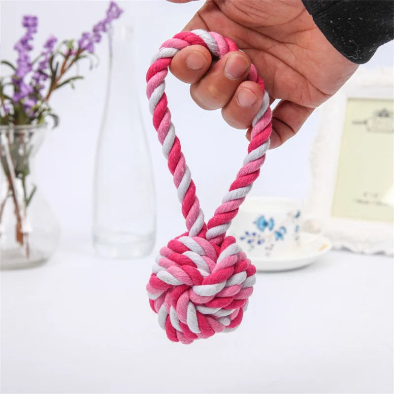 1pcs Bite Resistant Pet Dog Chew Toys for Small Dogs Cleaning Teeth Puppy Cat Rope Knot Ball Toy Playing mascotas Accessories Dogy