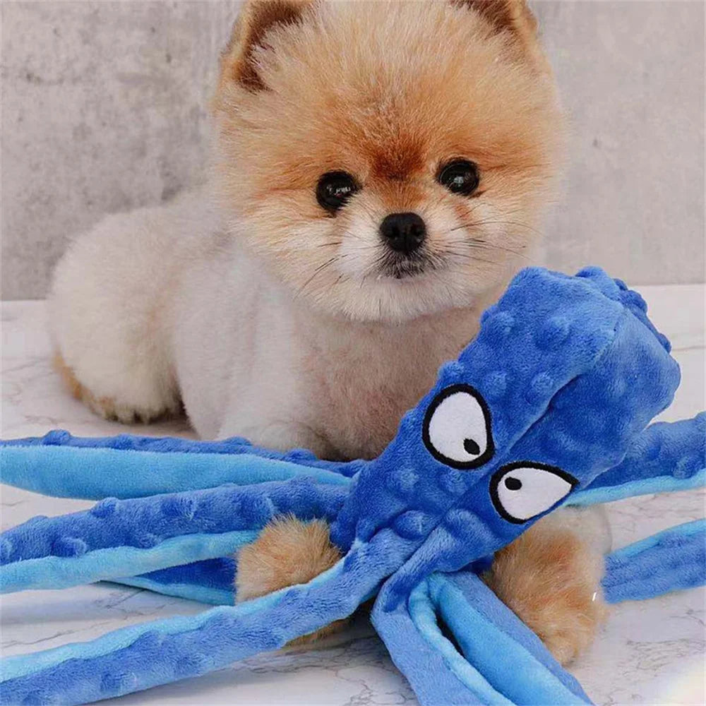 No Stuffed Dog Squeaky Toy Ring Paper Pet Chew Toys for Small Medium Dogs Plush Octopus Puppy Cat Products mascotas Accessories Dogy