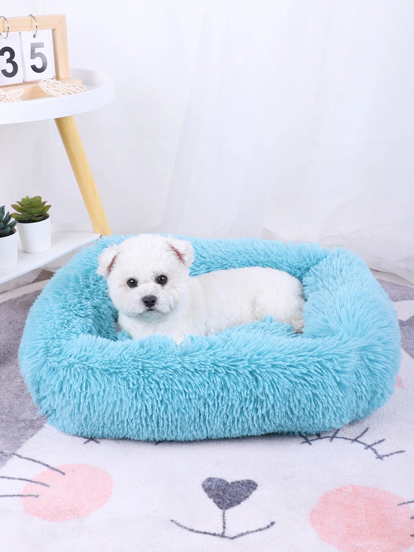 Plush Dog Cushion Beds Dogs Medium Bed Supplies Cats Large Basket Accessory Washable Kennel Small Pet Puppy For Mat & Furniture - Dogy