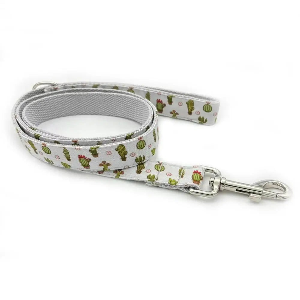 Personalized Dog Collar, Customized Pet Collar, Free Engraving, ID Nameplate Tag, Cartoon Cactus Collars, Leash Dogy