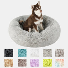 Dog Bed Donut Big Large Round Basket Plush Beds for Dogs Medium Accessories Fluffy Kennel Small Puppy Washable Pets Cat Products - Dogy