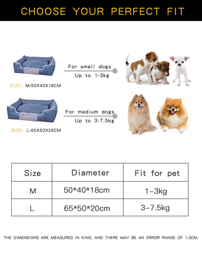 Beds for Small Dogs Medium Dog Bed Large Basket Supplies Accessories Plush Cushion Fluffy Washable Kennel Warm Pet Puppy Cats - Dogy