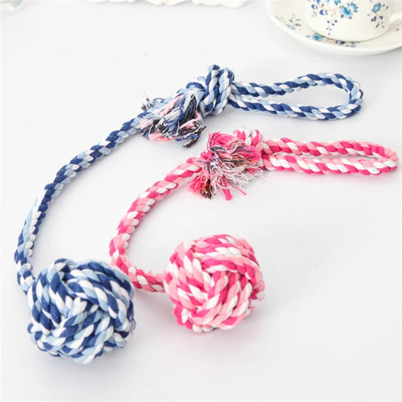 1pcs Bite Resistant Pet Dog Chew Toys for Small Dogs Cleaning Teeth Puppy Cat Rope Knot Ball Toy Playing mascotas Accessories Dogy