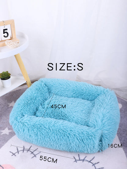 Plush Dog Cushion Beds Dogs Medium Bed Supplies Cats Large Basket Accessory Washable Kennel Small Pet Puppy For Mat & Furniture - Dogy