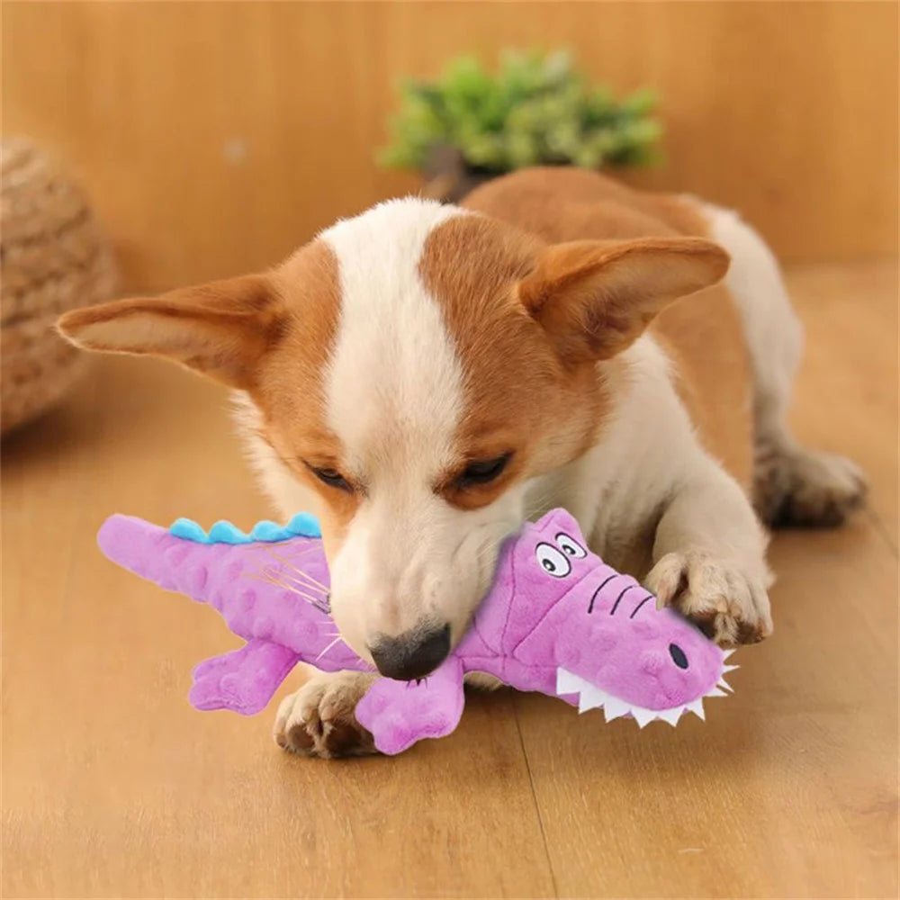 Plush Crocodile Puppy Dog Squeaky Toy for Small Medium Dogs Clean Teeth Pet Chew Toys Maltese Pomeranian mascotas Play Products Dogy