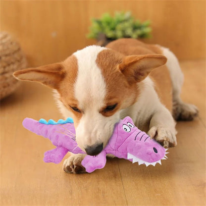 Plush Crocodile Puppy Dog Squeaky Toy for Small Medium Dogs Clean Teeth Pet Chew Toys Maltese Pomeranian mascotas Play Products Dogy