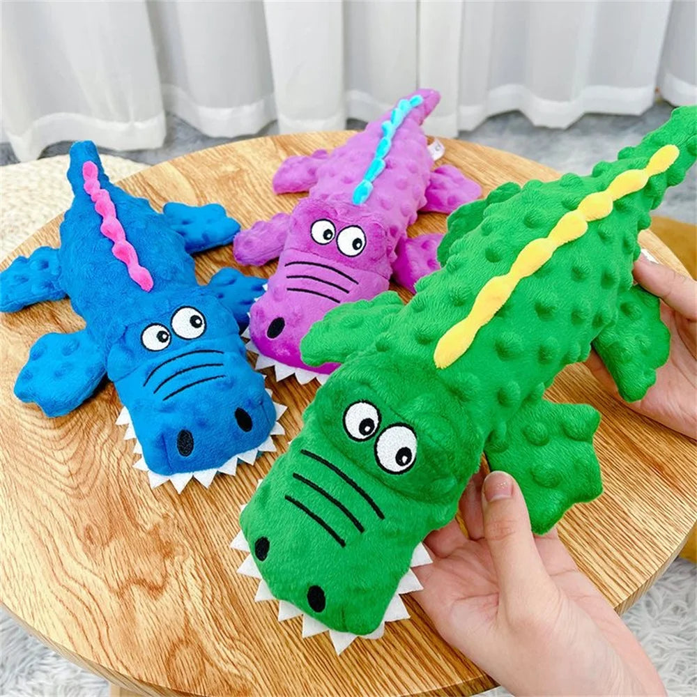 Plush Crocodile Puppy Dog Squeaky Toy for Small Medium Dogs Clean Teeth Pet Chew Toys Maltese Pomeranian mascotas Play Products Dogy