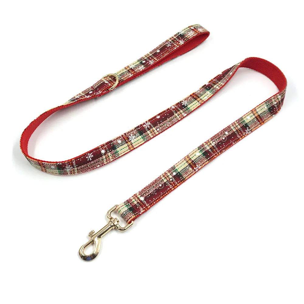 Personalized Dog Collar with Name Tag, Pet Leash Set, Thick Fiber, Free Engraving, Puppy Accessory, Christmas House of kix