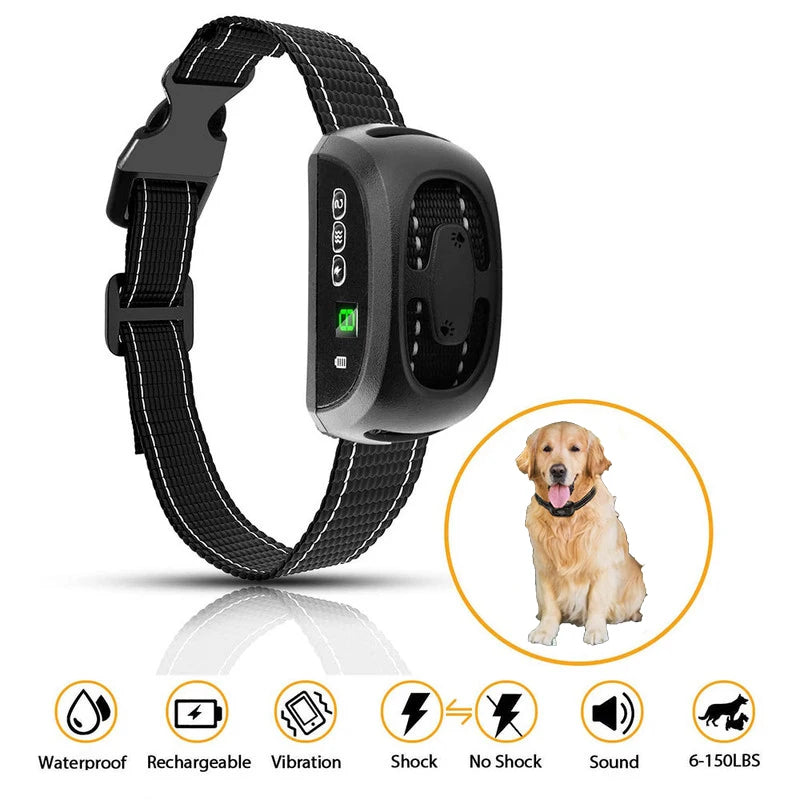 ABQP Anti Bark Dog Collar Rechargeable Anti Barking Device Harmless Waterproof Dog Training Shock Collar Dog Accessories - Dogy