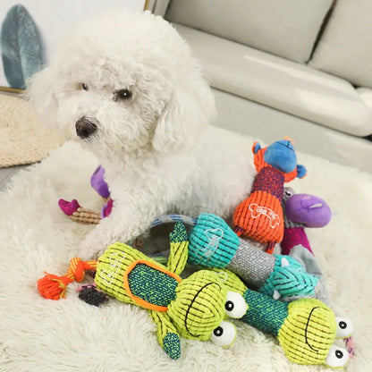 Cleaning Teeth Puppy Dog Plush Toy for Small Medium Dogs Squeaky Pet Chew Toys York Bichon Border Shepherd mascotas Accessories - Dogy