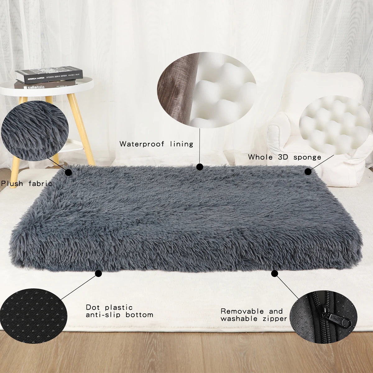 Dog Mat Pet Bed Warm Accessories Beds for Dogs Medium Large Plush Washable Kennel Small Cats Basket Sofa Puppy & Furniture Big - Dogy