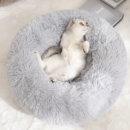 Dog Bed Donut Big Large Round Basket Plush Beds for Dogs Medium Accessories Fluffy Kennel Small Puppy Washable Pets Cat Products - Dogy