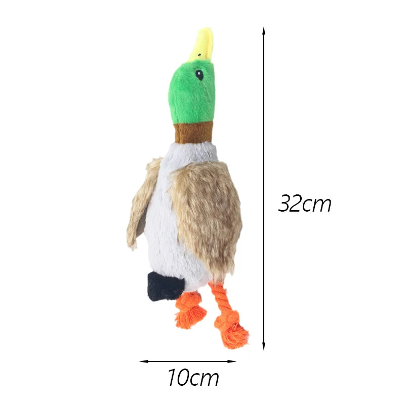 Plush Duck Shape Dog Chew Toys for Small Medium Dogs Bite Resistant Squeaker Puppy Dog Toy Cleaning Teeth Labrador Pet Products - Dogy