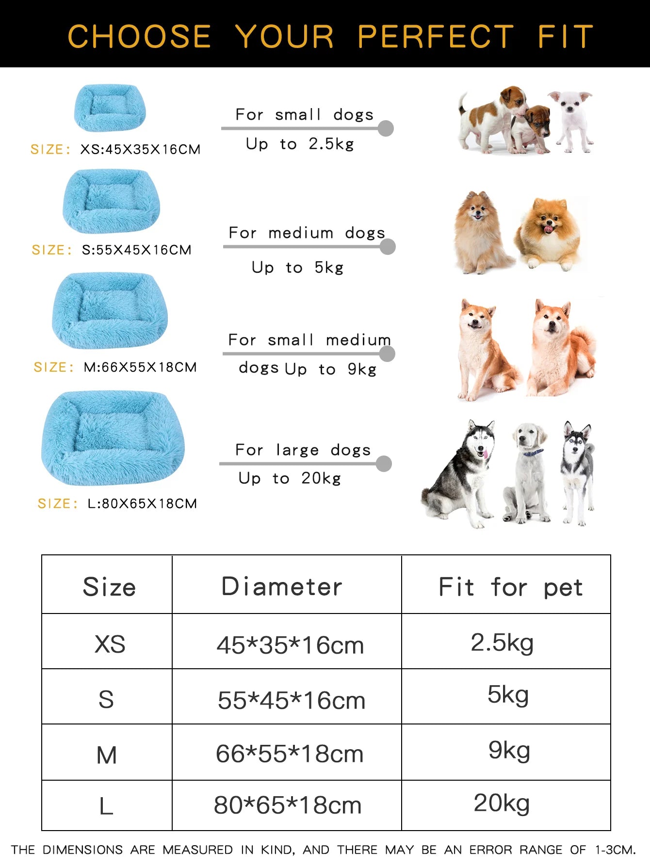 Plush Dog Cushion Beds Dogs Medium Bed Supplies Cats Large Basket Accessory Washable Kennel Small Pet Puppy For Mat & Furniture - Dogy