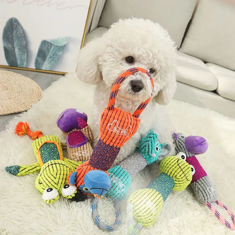 Cleaning Teeth Puppy Dog Plush Toy for Small Medium Dogs Squeaky Pet Chew Toys York Bichon Border Shepherd mascotas Accessories - Dogy