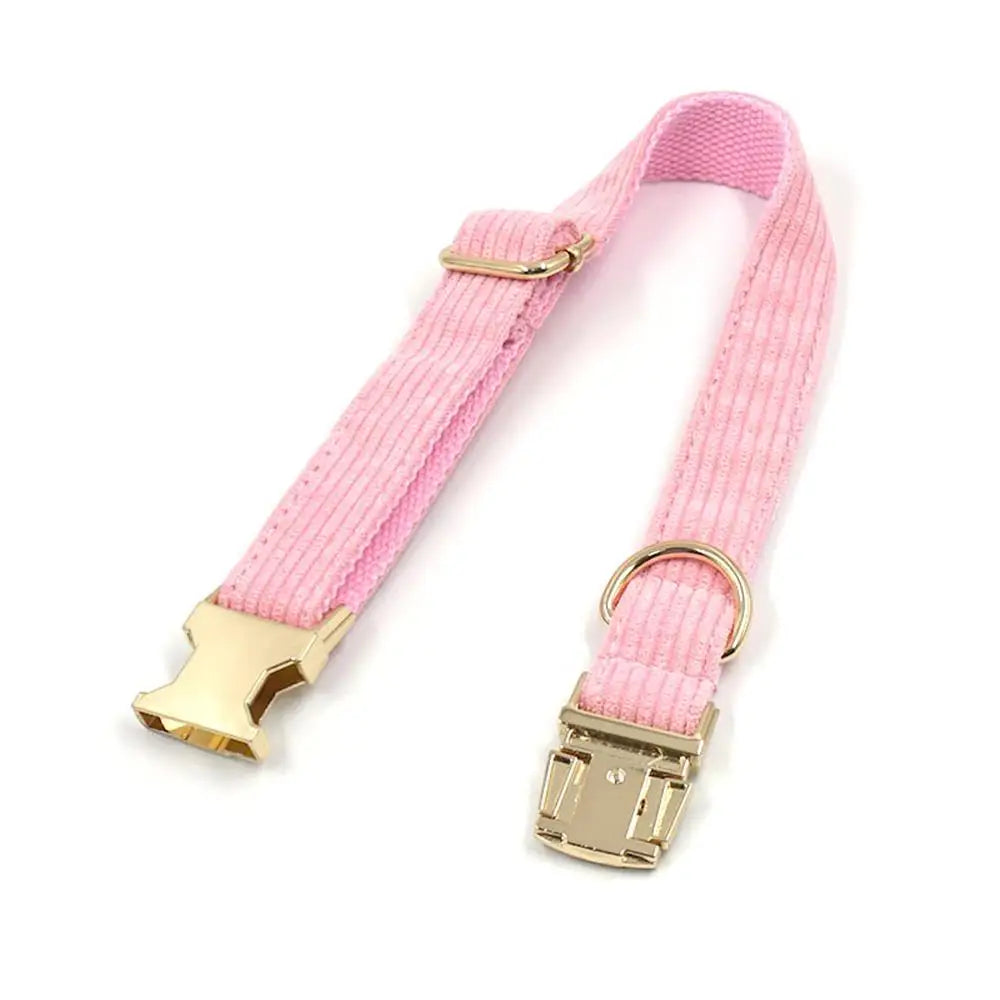 Personalized Dog Collar with Name Tag, Pet Leash, Free Engraving, Thick Fiber, Puppy Accessory, Pink, Free Engraving Dogy