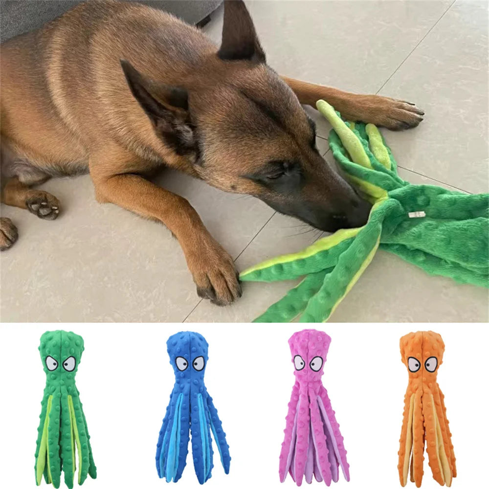 No Stuffed Dog Squeaky Toy Ring Paper Pet Chew Toys for Small Medium Dogs Plush Octopus Puppy Cat Products mascotas Accessories Dogy