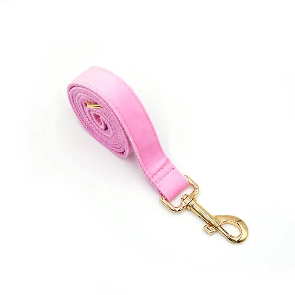 Personalized Dog Collar with Name Tag, Pet Leash, Free Engraving, Pink Velvet Fiber, Puppy Accessory, Free Engraving Dogy