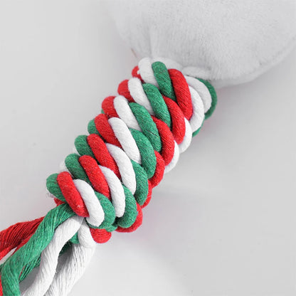 Christmas Plush Squeaky Puppy Dog Toys Rope Knot Pet Chew Toy for Small Dogs Chihuahua mascotas Accessories juguetes para perro - Dogy