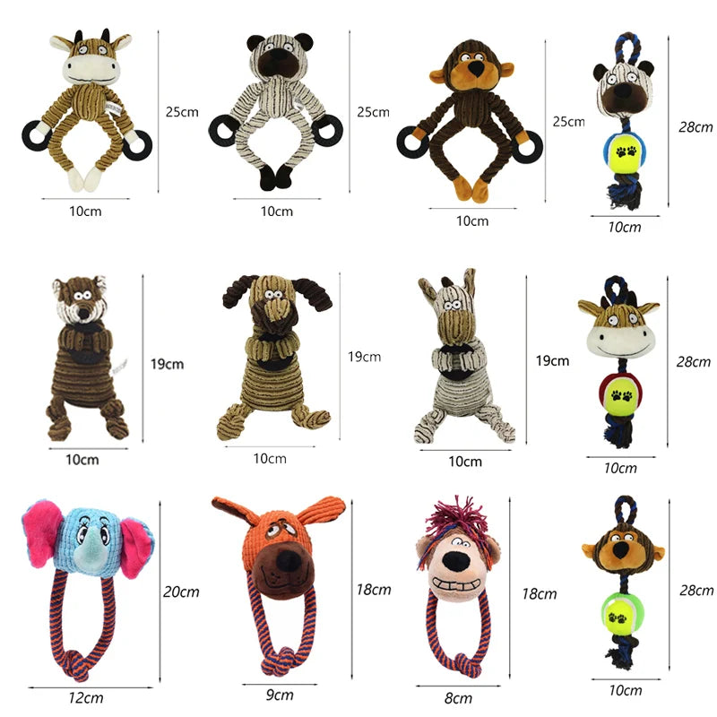 Plush Stuffed Pet Squeaky Toys for Small Medium Dogs Bite Resistant Puppy Dog Chew Toy French Bulldog Pug mascotas Accessories - Dogy