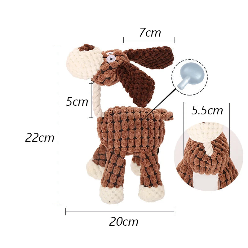 Plush Squeaky Pet Dog Toys for Dogs Cute Donkey Animals Stuffed Puppy Cat Chew Toy Cleaning Teeth Supplies juguetes para perro - Dogy