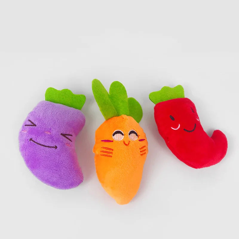 Bite Resistant Puppy Dog Cat Chew Toys Plush Squeaky Pet Fruit Toy for Small Medium Dogs Chihuahua Beagle mascotas Accessories - Dogy