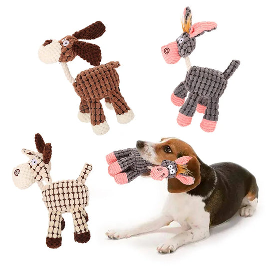 Plush Squeaky Pet Dog Toys for Dogs Cute Donkey Animals Stuffed Puppy Cat Chew Toy Cleaning Teeth Supplies juguetes para perro - Dogy